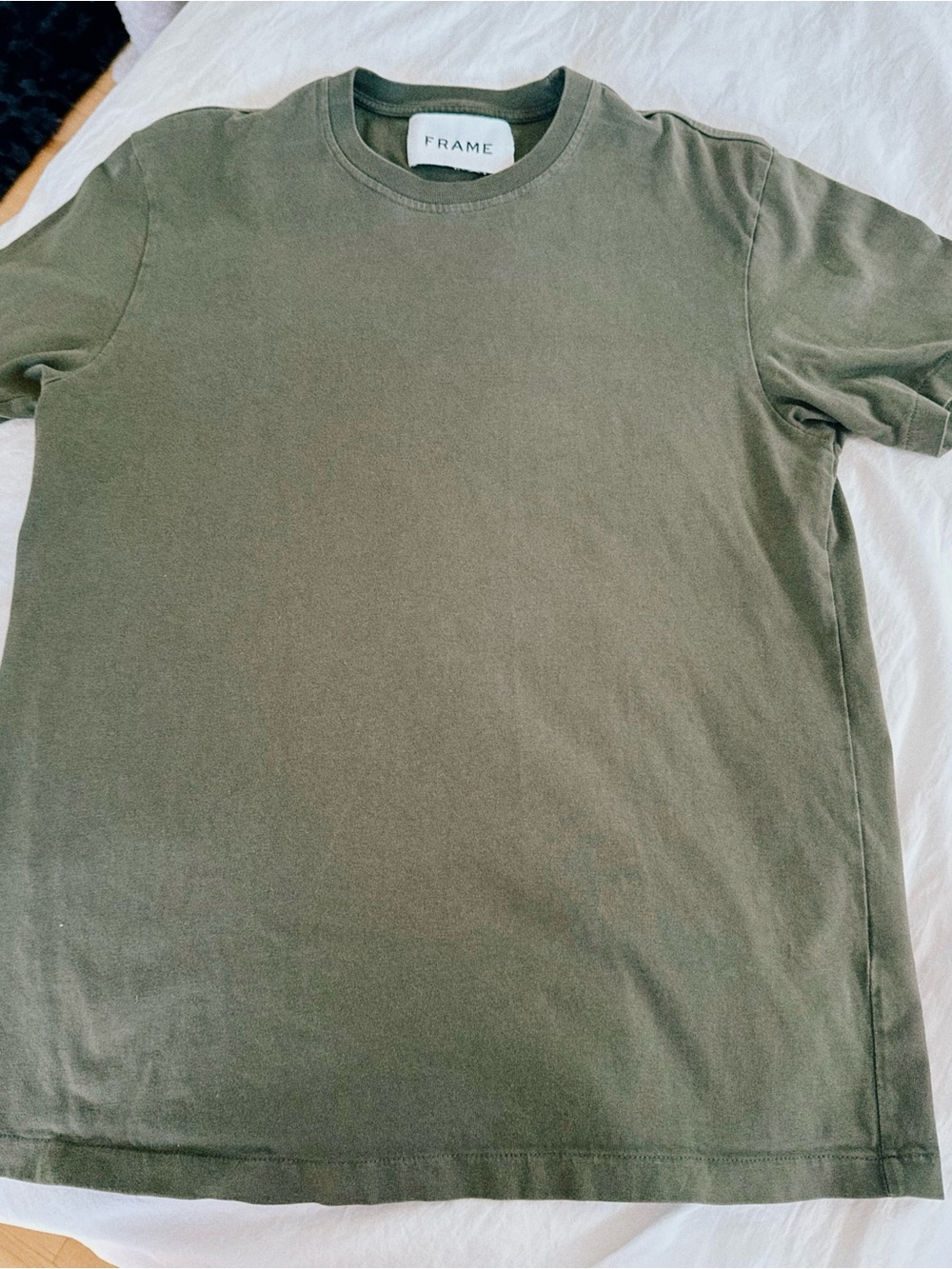 Frame Denim Men’s Olive Green Crewneck T-Shirt